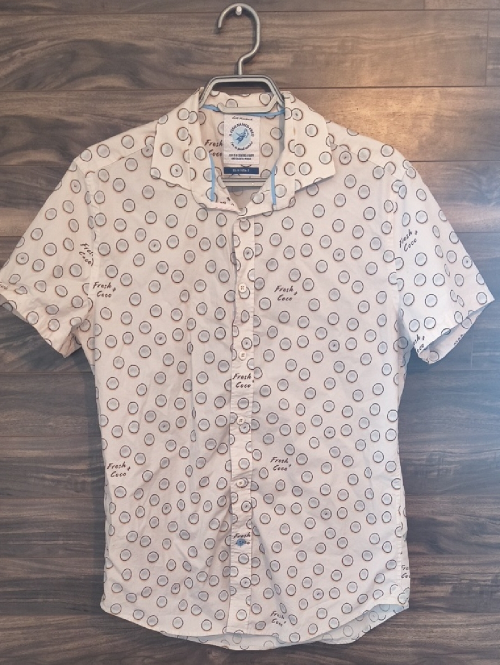 A Fish Named Fred "Fresh Coco" Coconut Print Button Down Shirt - EU M / US S